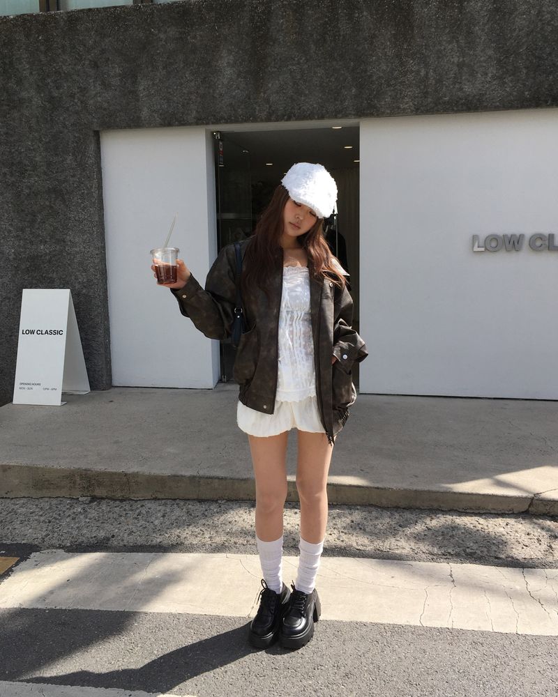 [Made] Rene leather jacket -brown