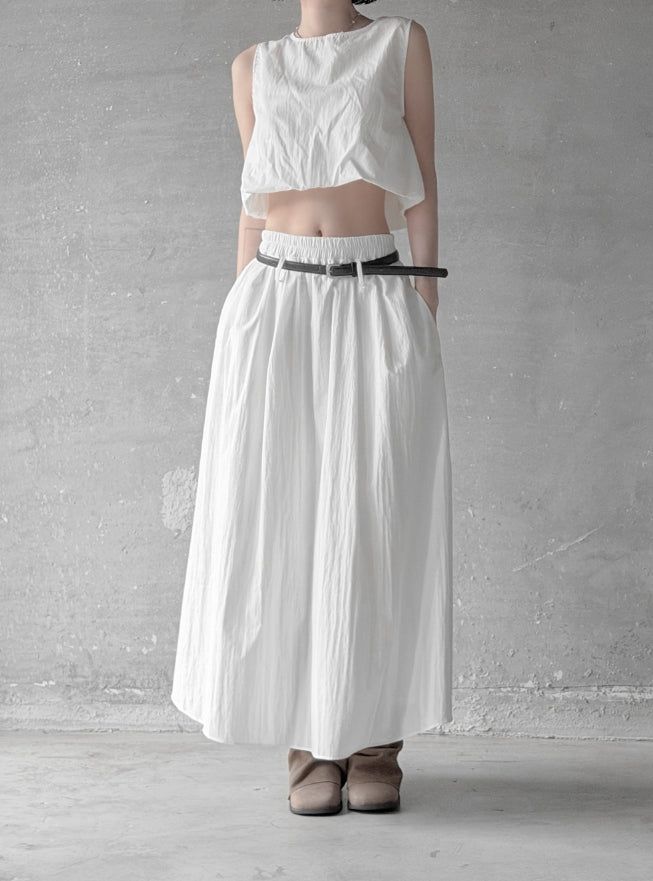 Cloud Nylon Belted Skirt
