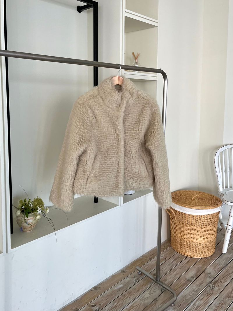 Perry High-Neck Fur Jacket (one color)