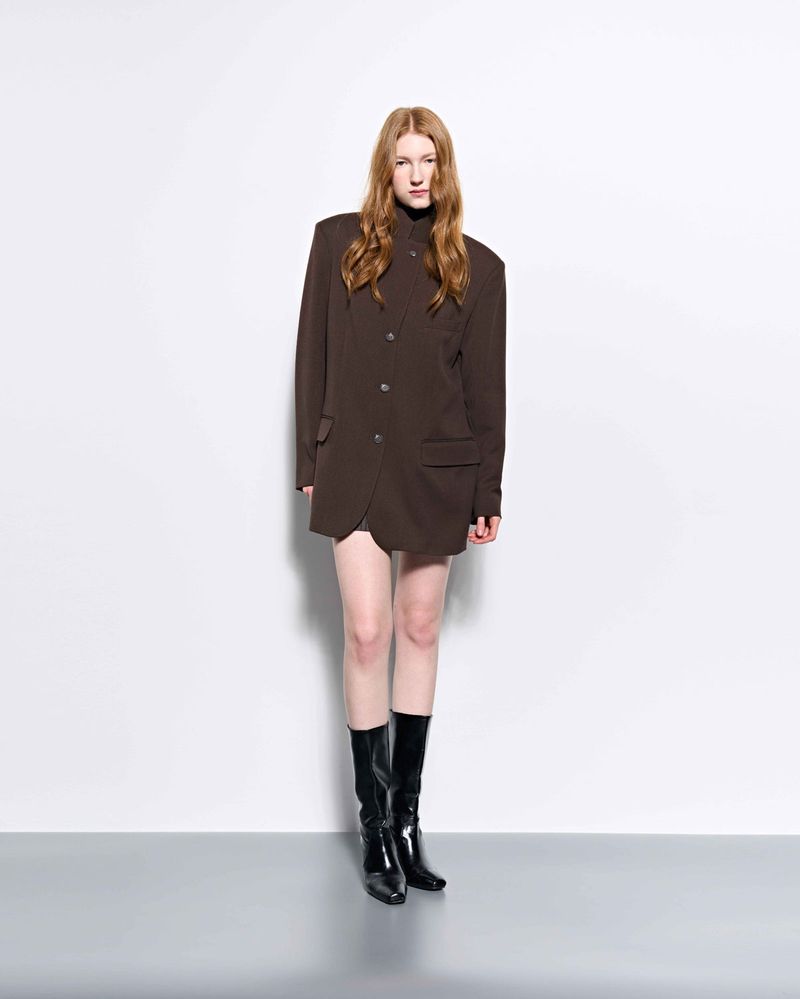 Back Patch Oversized Blazer _ Brown