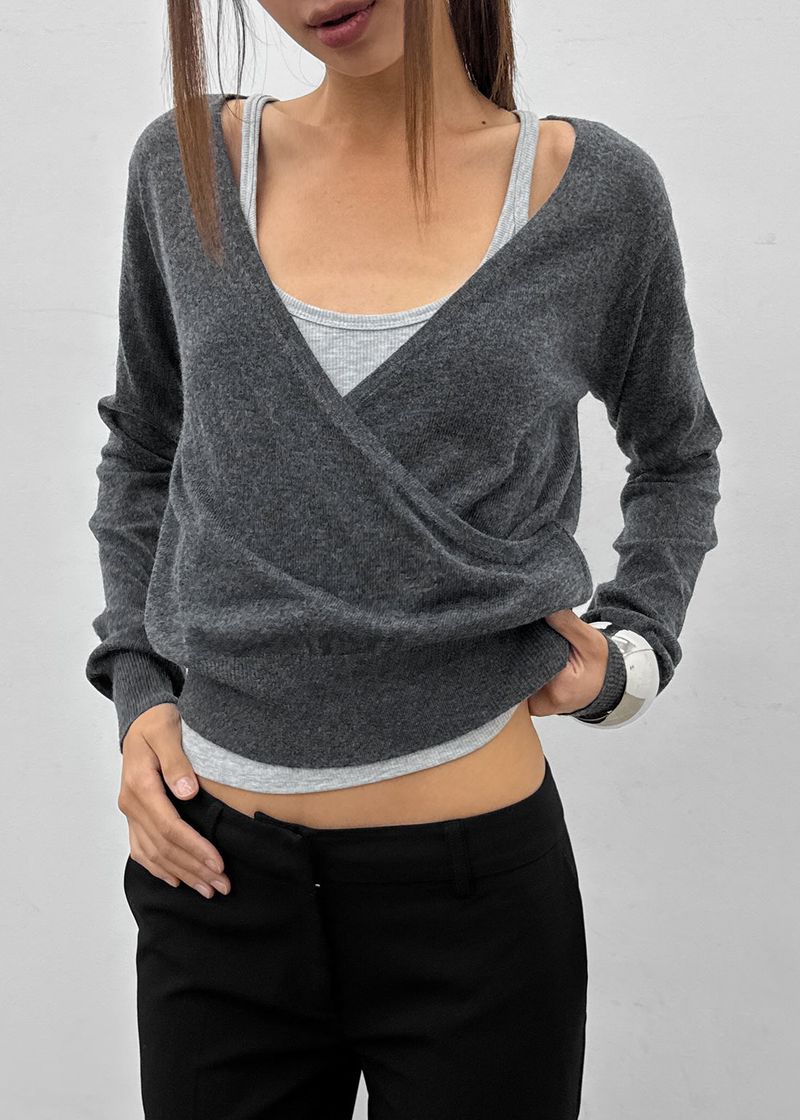 BLACKUP（ブラックアップ）の「[MADE] Kriang V-neck Wrap Knit（Tops）」