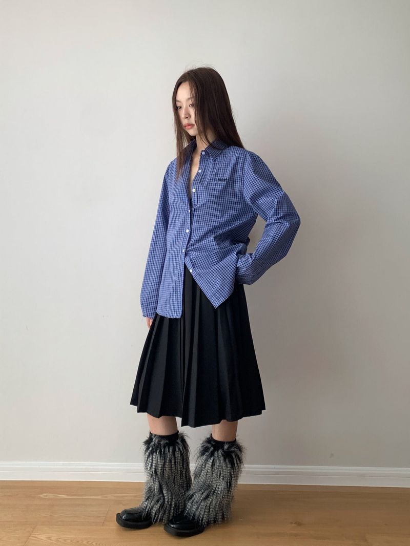 Academy Midi Pleats Banded Waist Skirt