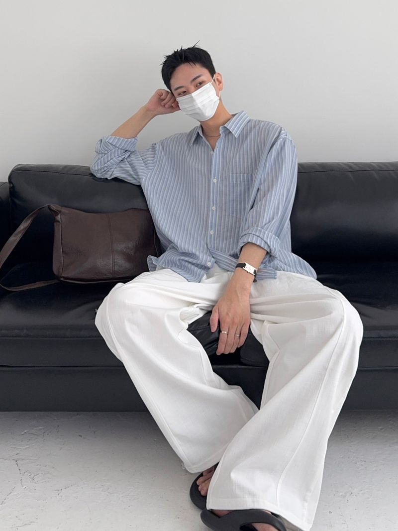 SY Relaxed Fit Seersucker Stripe Shirt (4C)
