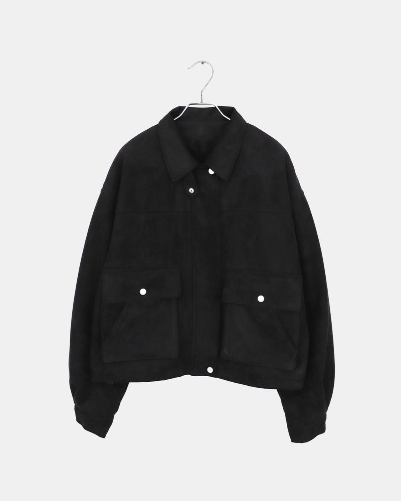 Rinu Shearling-lined High-neck Suede Jacket