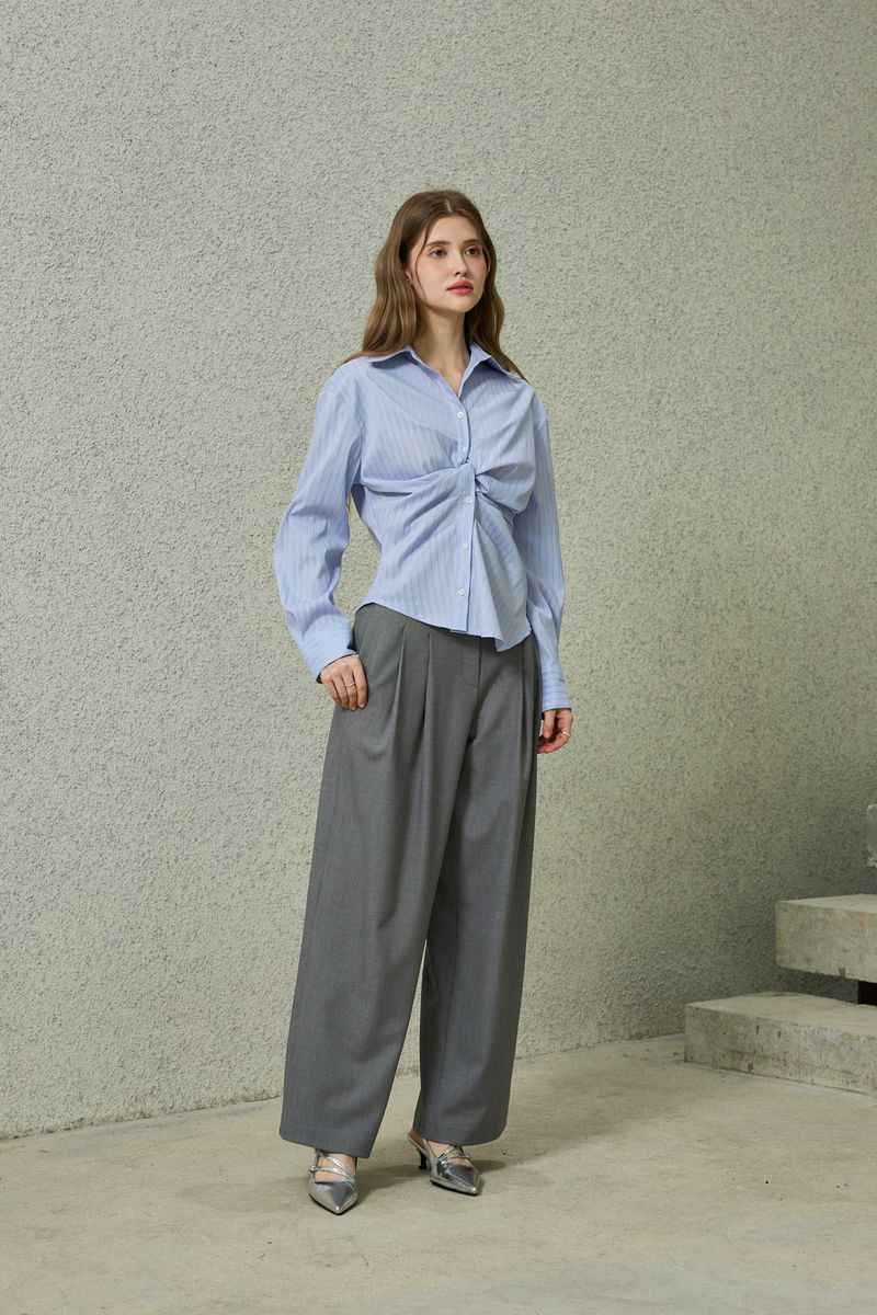 TOMO WIDE SLACKS / CHARCOAL