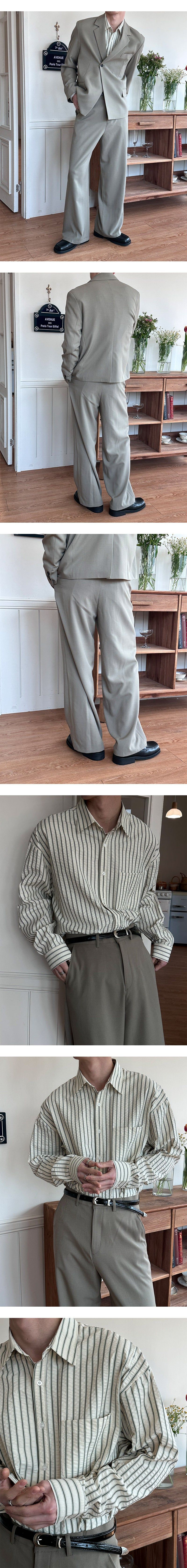 [Unisex] Clear semi wide slacks(2color)