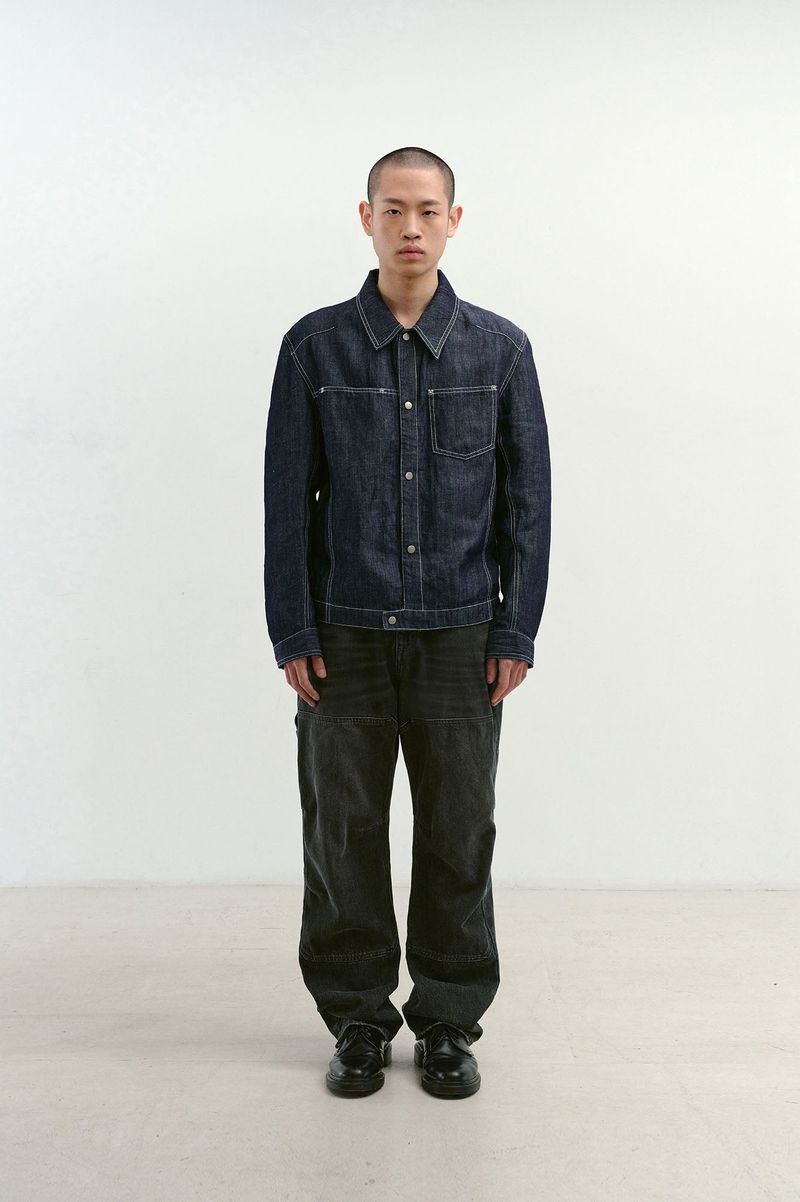 Incision Double Knee Carpenter Pants (Washed Black)