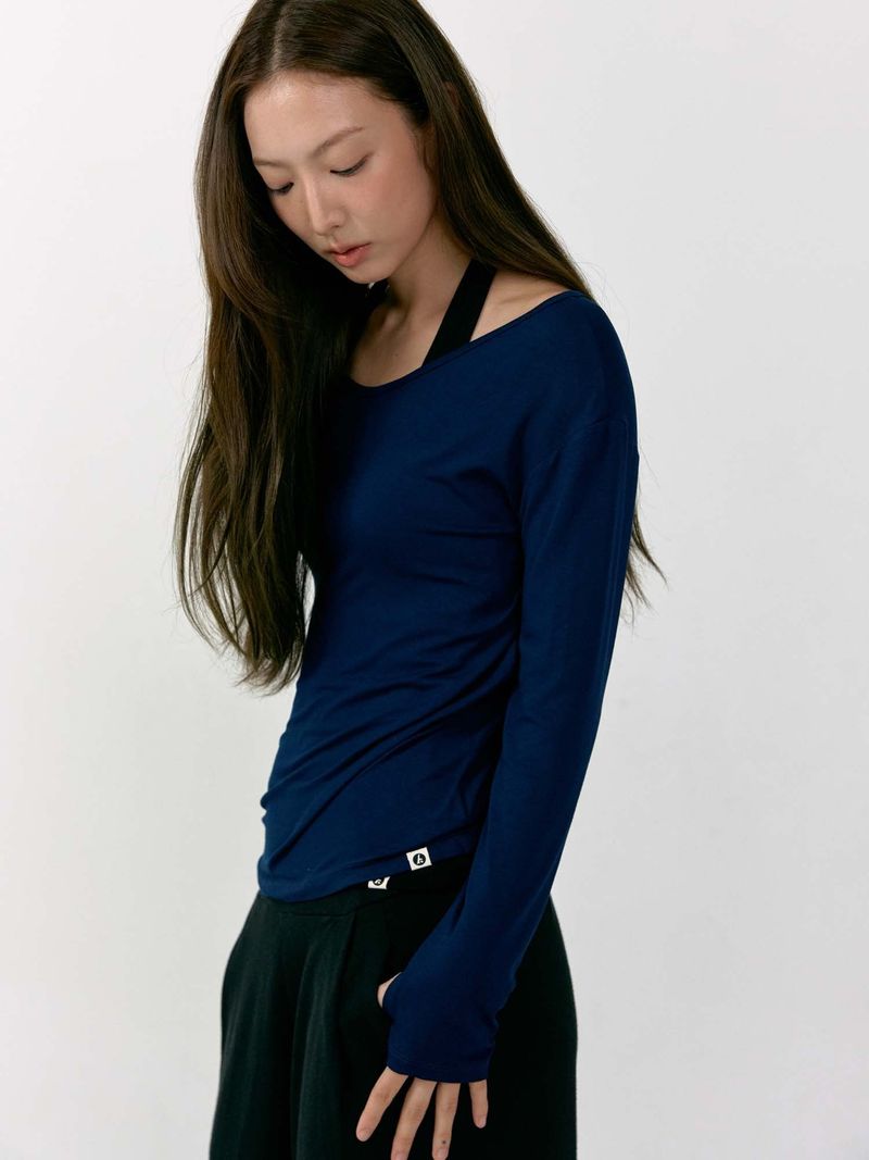 Fingerhole Long Sleeve (Navy)