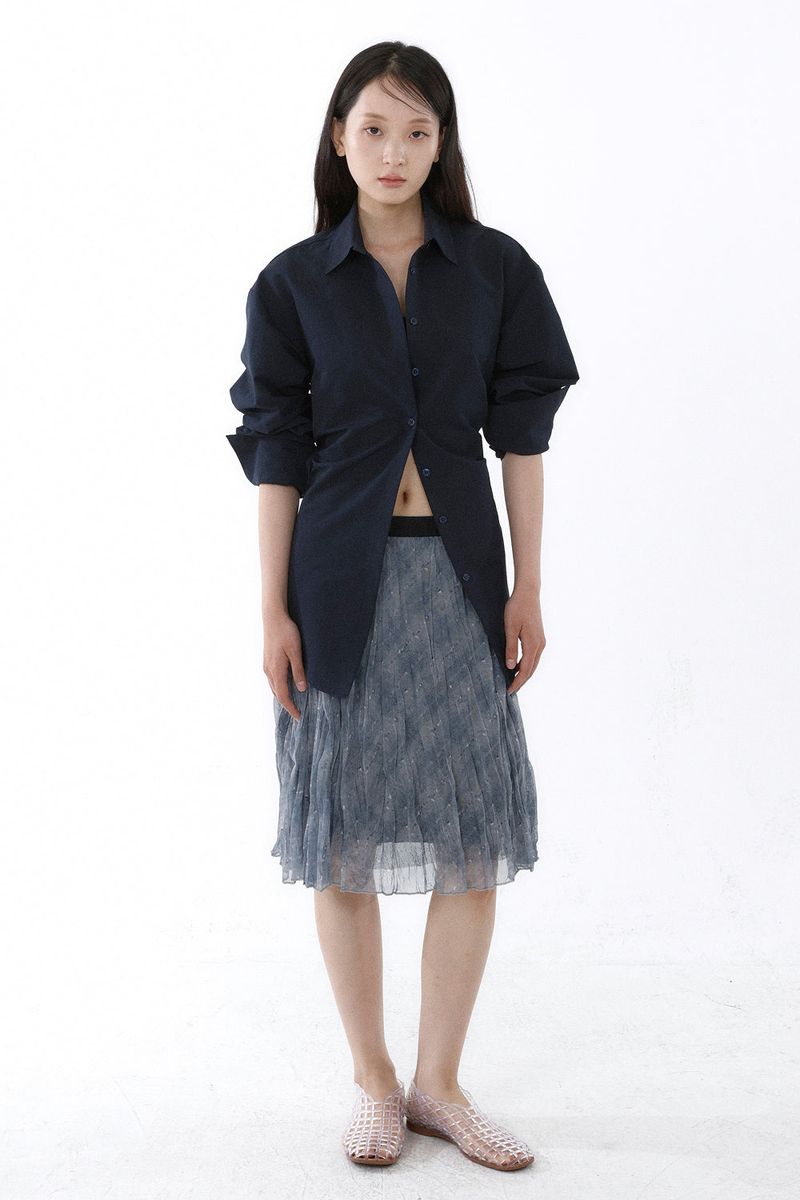 BACKLESS SHIRT_NAVY