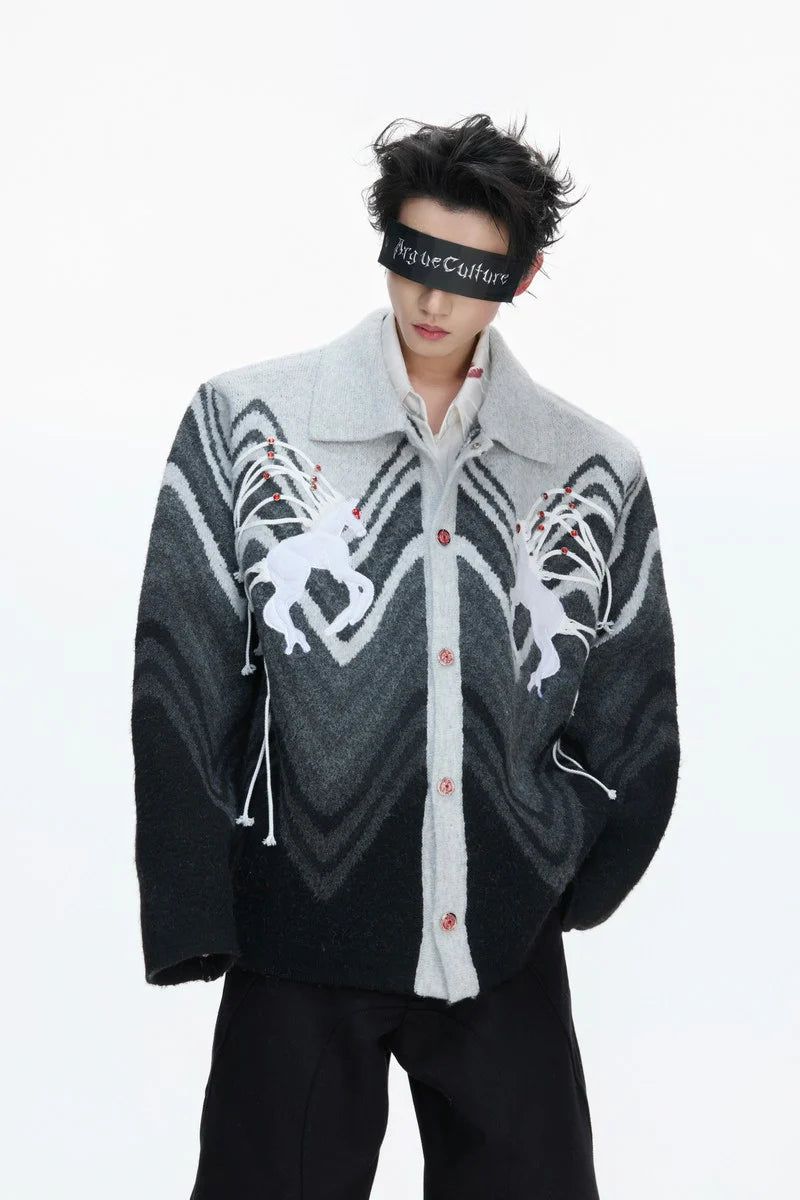 Argue Cultureの「Gradient Knit Polo Cardigan(Tops)」