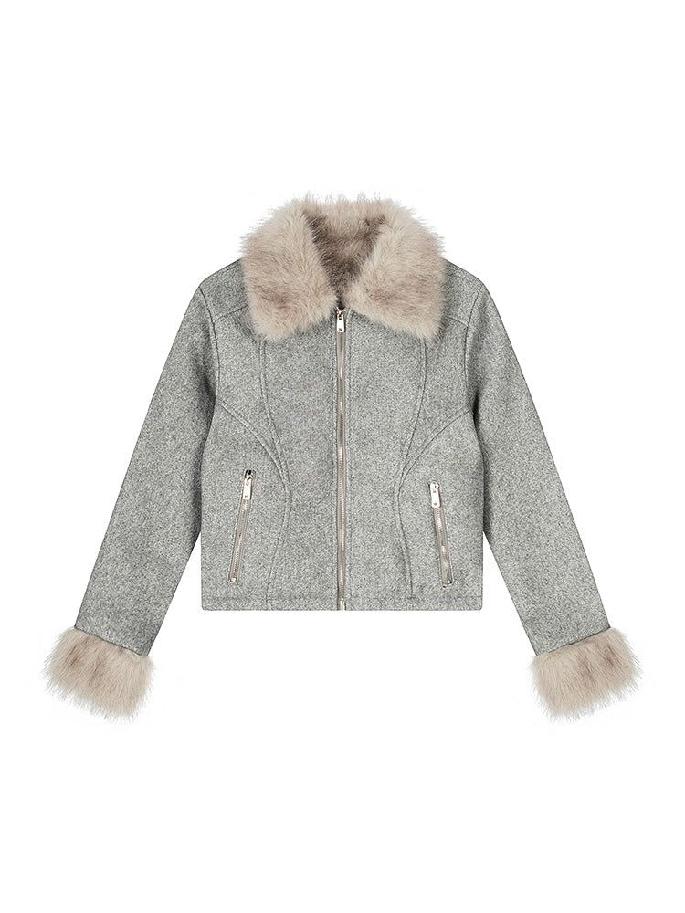 Cozy&Kitsch（コージーアンドキッチ）の「Gemma Fur Neck Wool Jacket（Jackets/Outerwear）」