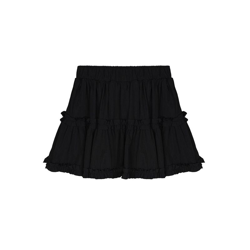 TRENDY RUFFLE MINI SKIRT_IVORY
