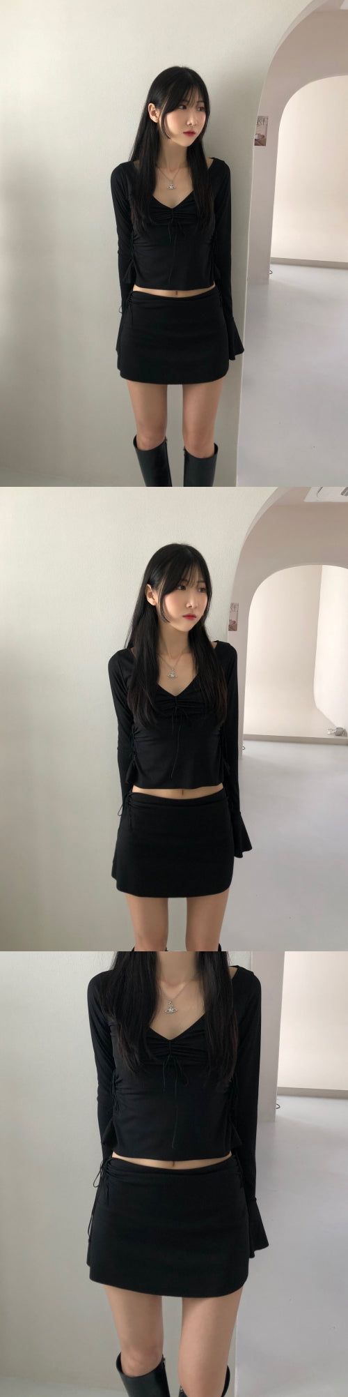 Perry Strap Shirring T (2color)