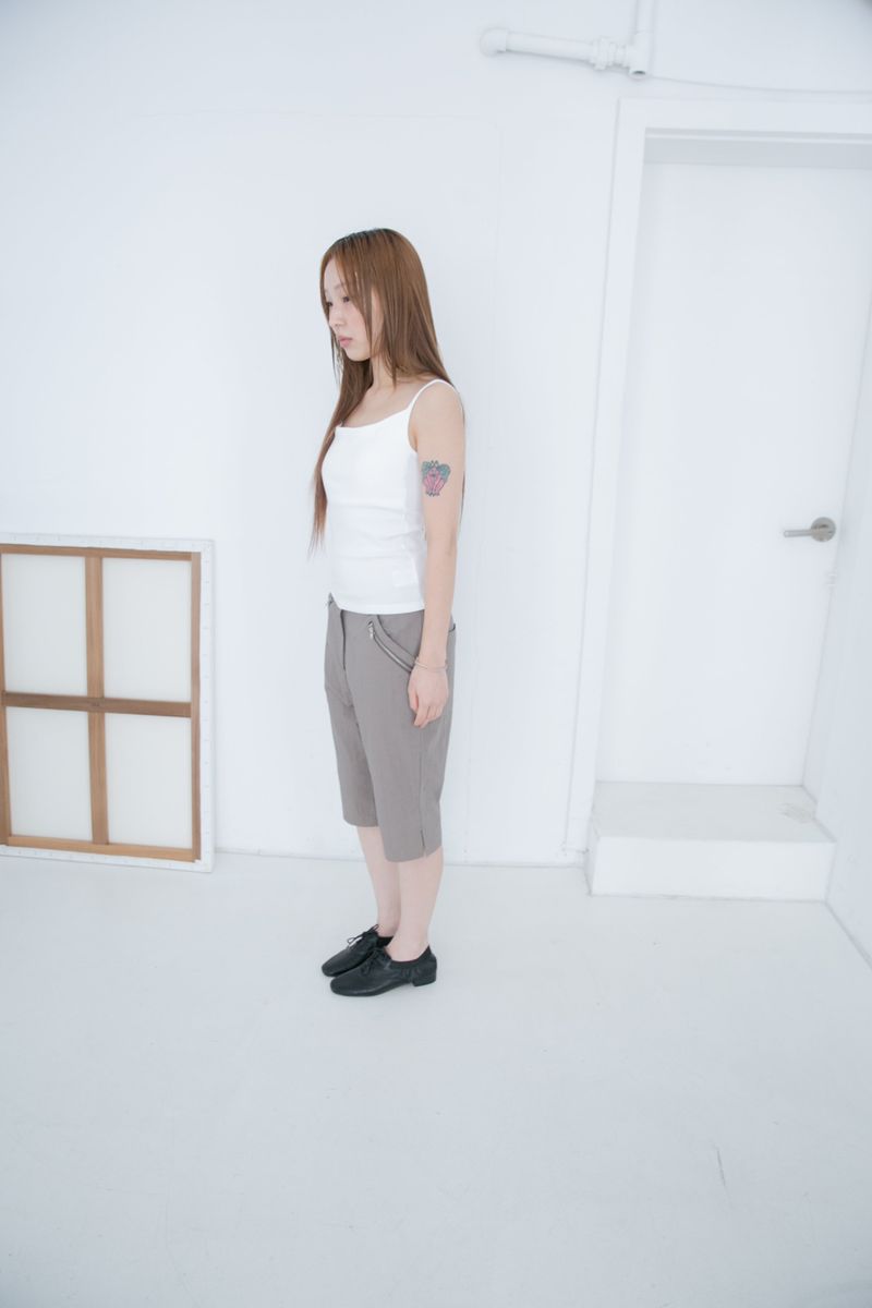 zipper slit capri pants(2colors)