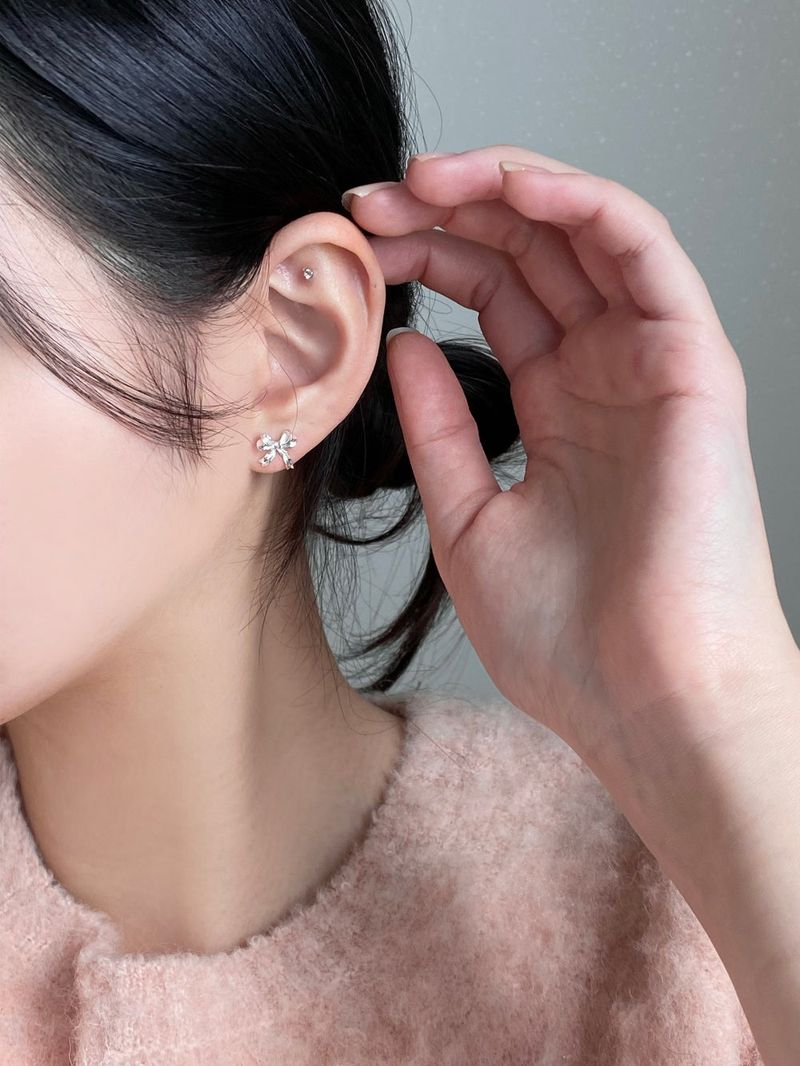 [silver 925] lovely ribbon earrings