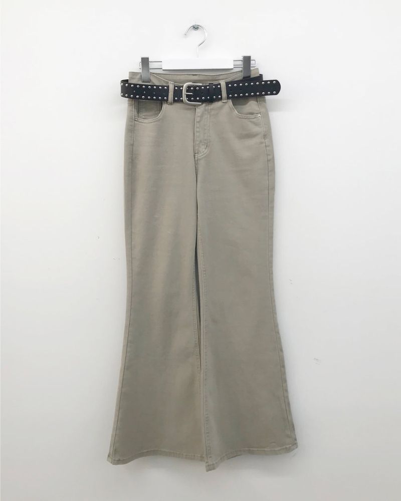 [SET]Arden bootcut pants + belt (3color)