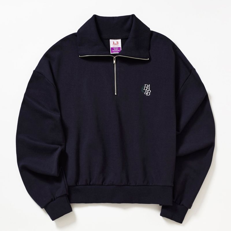 SMALL LOGO HALF ZIPUP SWEATSHIRT_NAVY