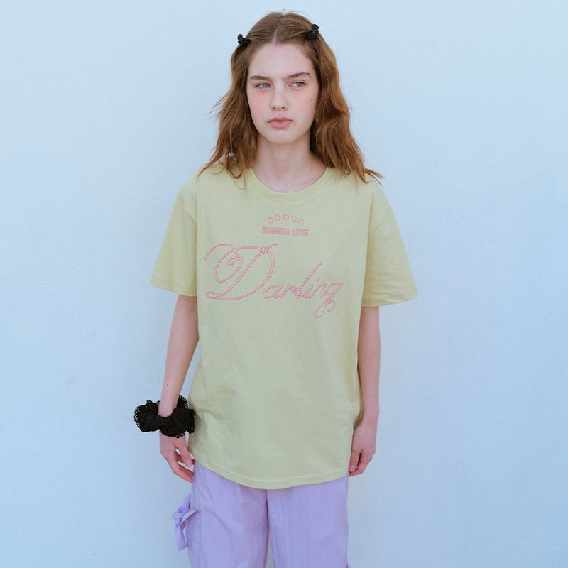  OVERSIZE DARLING TEE, YELLOW PEAR
