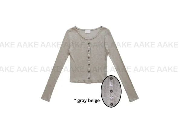 COLOR BUTTON RIBBED CARDIGAN
