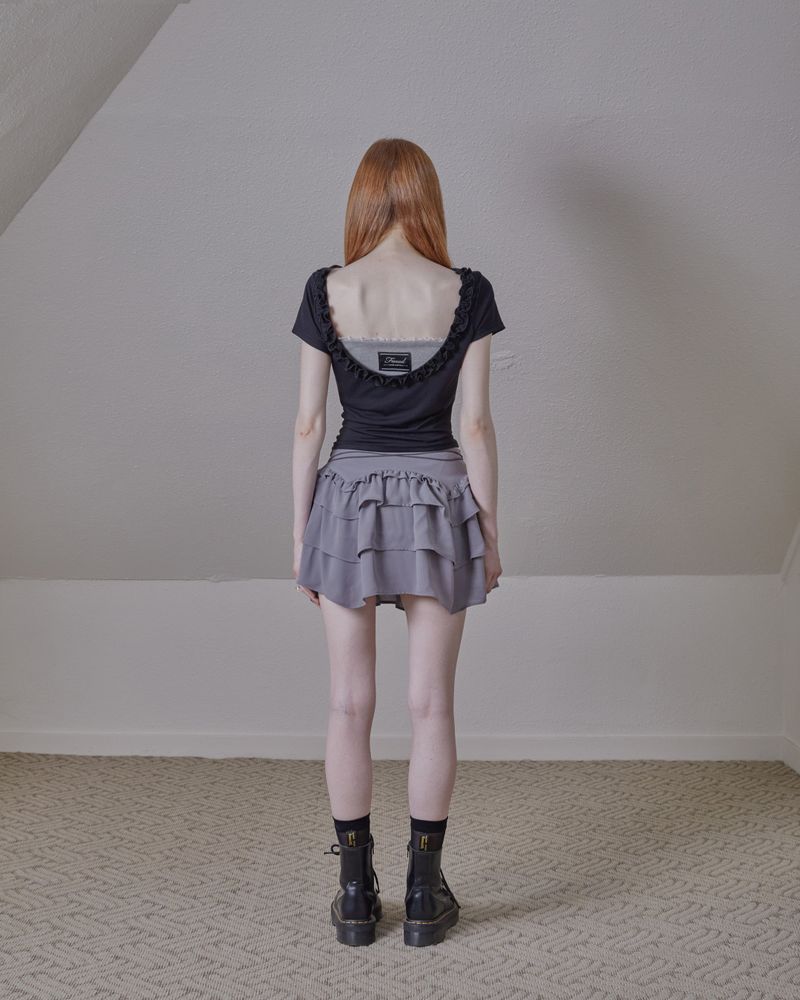 vintage lace bra top / gray