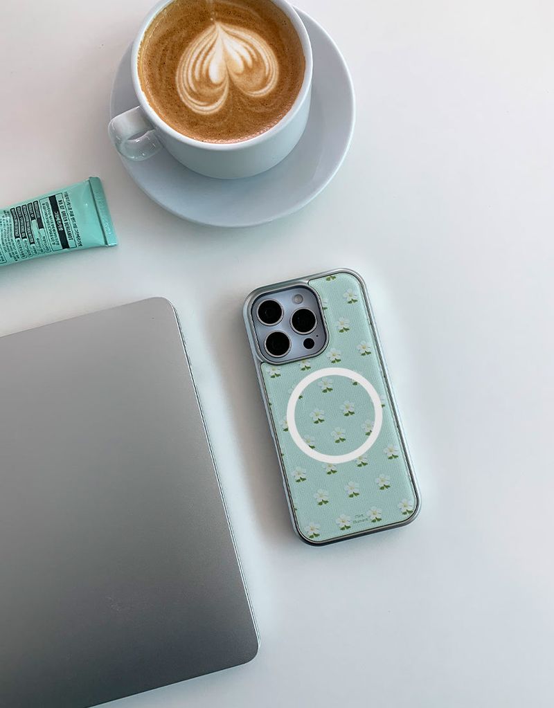[MADE]プチミント シルバーエポキシ MagSafe iPhoneケース
