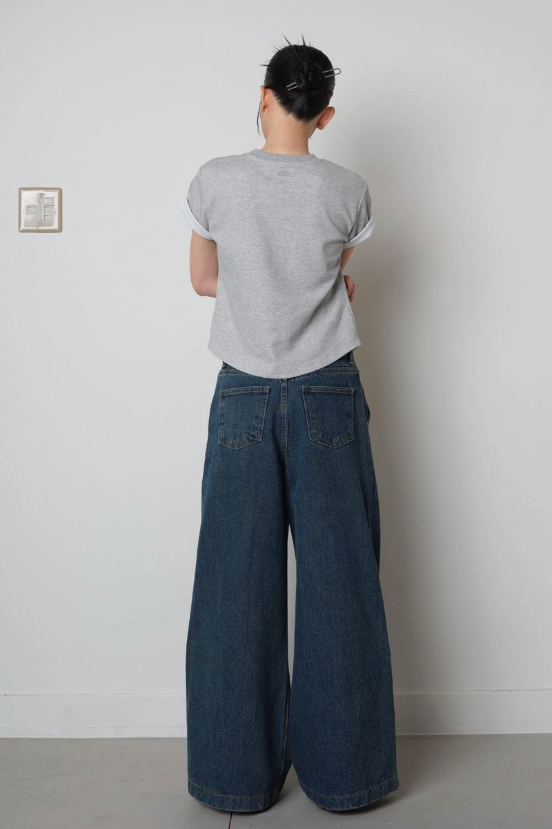Pintuck Wide Denim_Blue