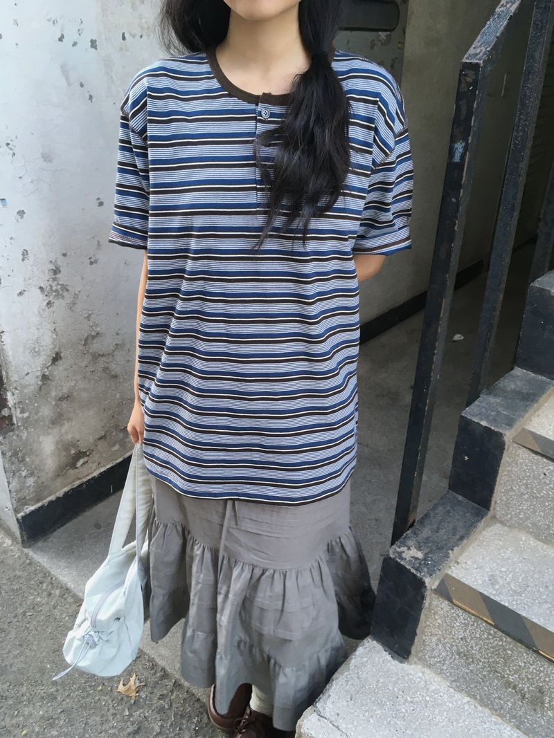 Striped Henley T-shirt