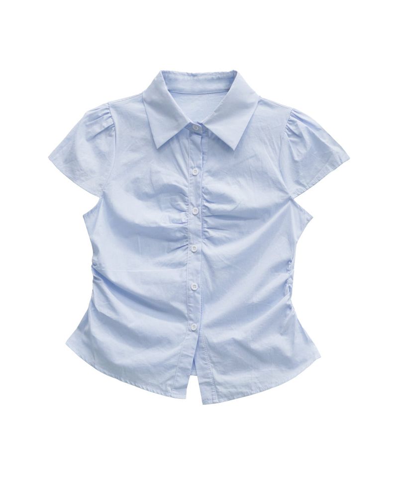 PUFF SLEEVE SHIRRING BLOUSE