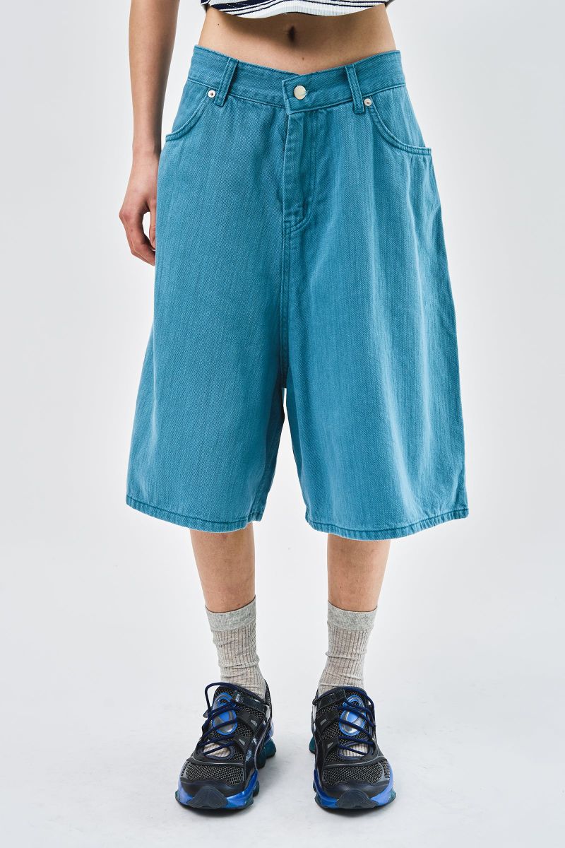 Tar Dyeing Bermuda Denim (2color)