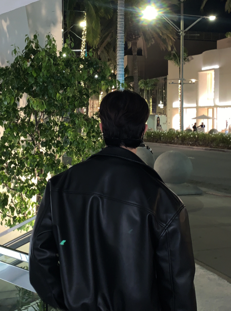 [ In-house ] Deep Black Premium Western Leather Blouson