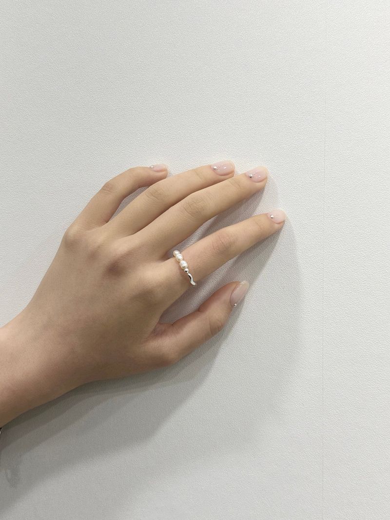 winding half pearl ring