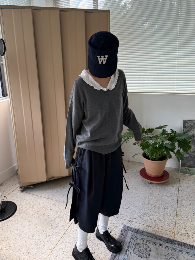 side ribbon wrap pants