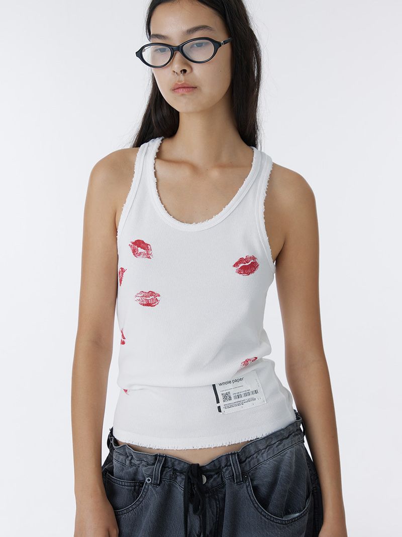 KISS MARK TANK TOP (WHITE)