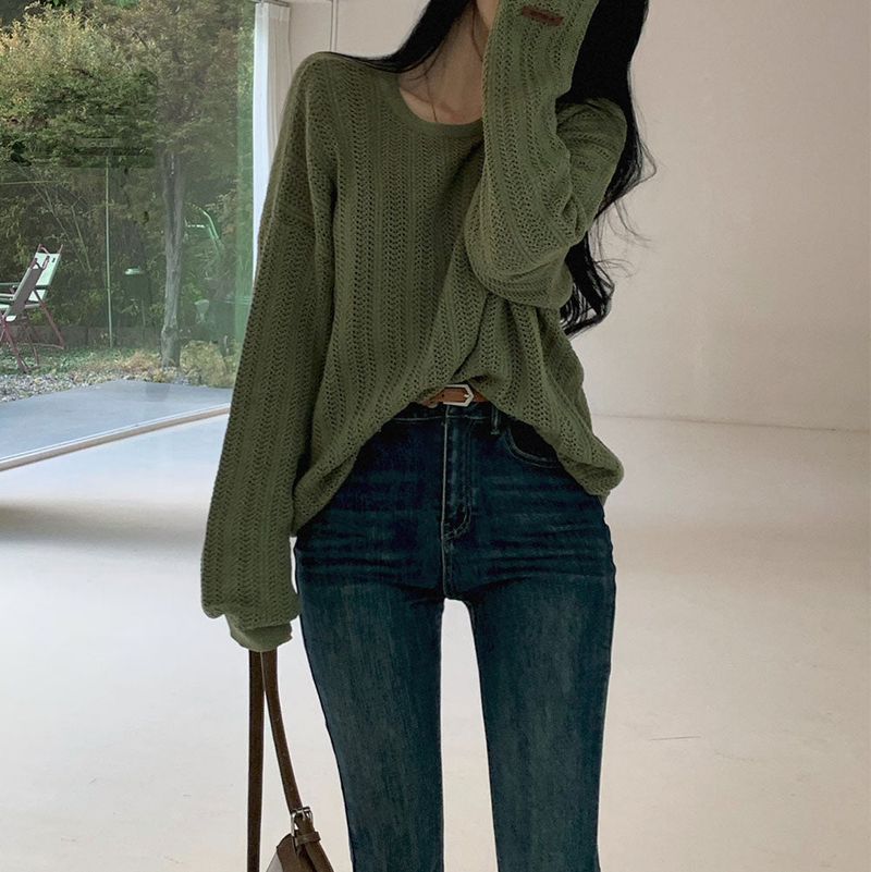 [Bellide made] Caramel Loose Fit Long Round Knitwear