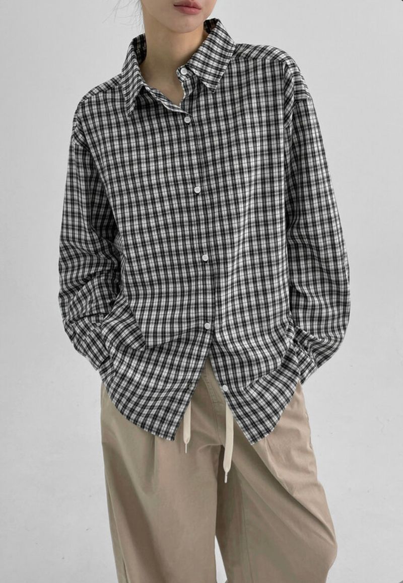 [MADE] Muto Oversized-Fit Checkered Shirt