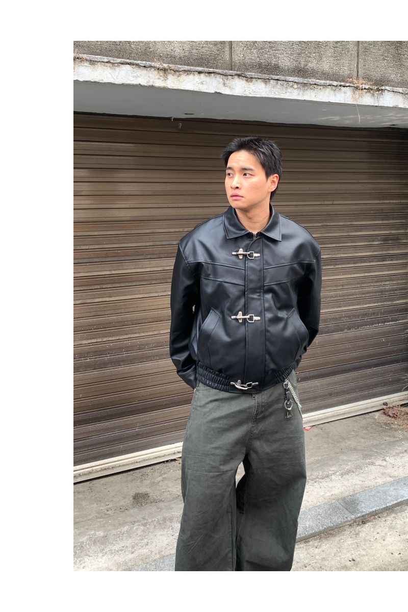sobaq（ソバック）の「Hook Leather Crop Jacket（Jackets/Outerwear）」