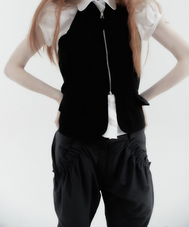 Capri Nylon Shirring Pants Gray