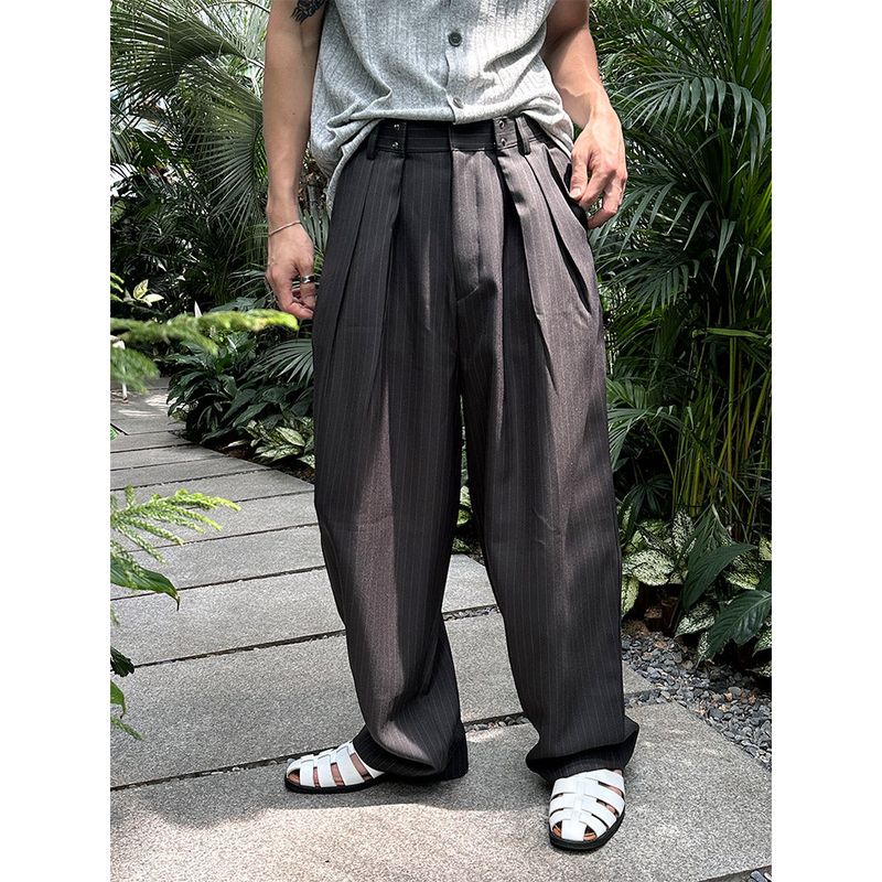 [S/S] Double stripe tuck wide slacks(3color)
