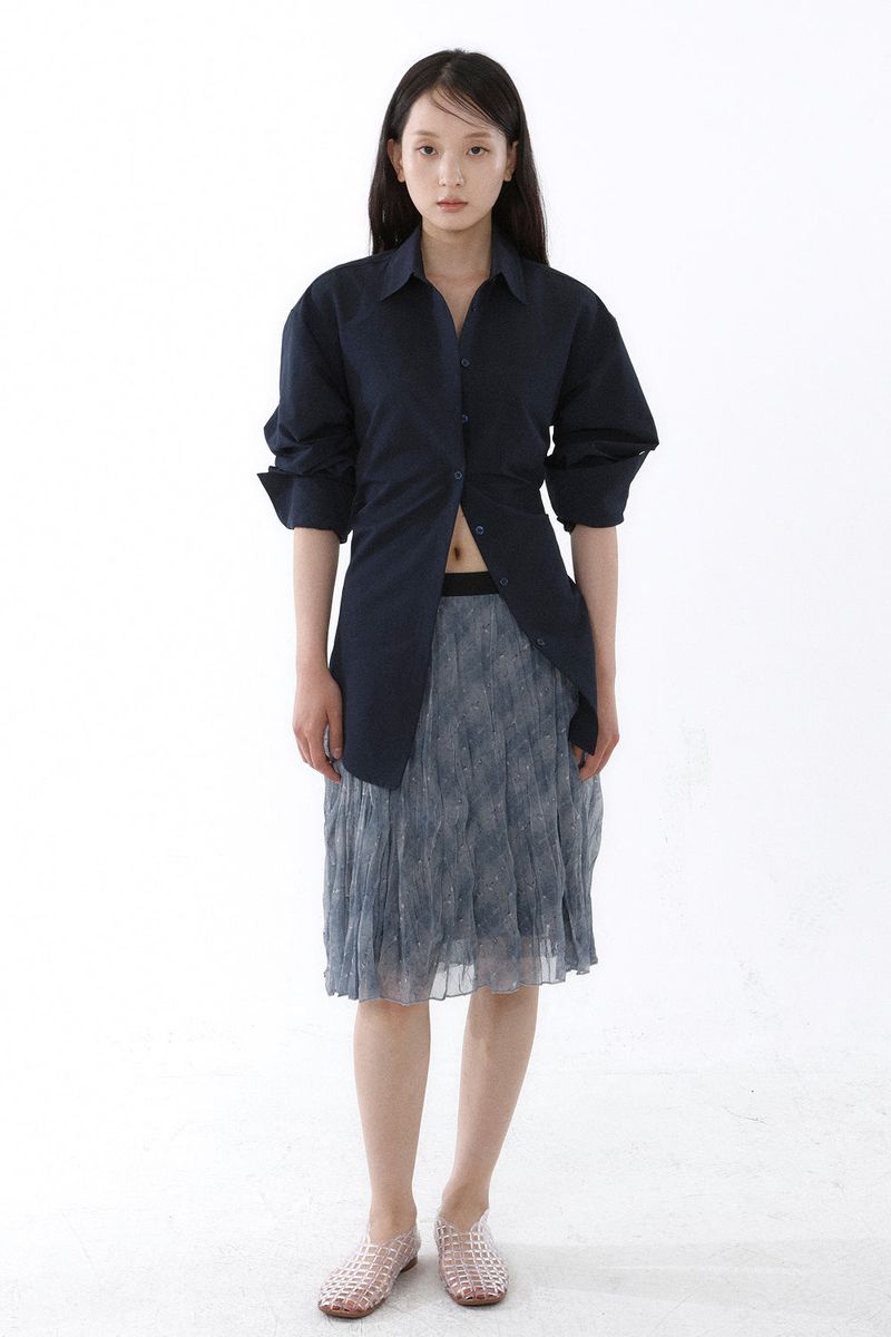 BACKLESS SHIRT_NAVY