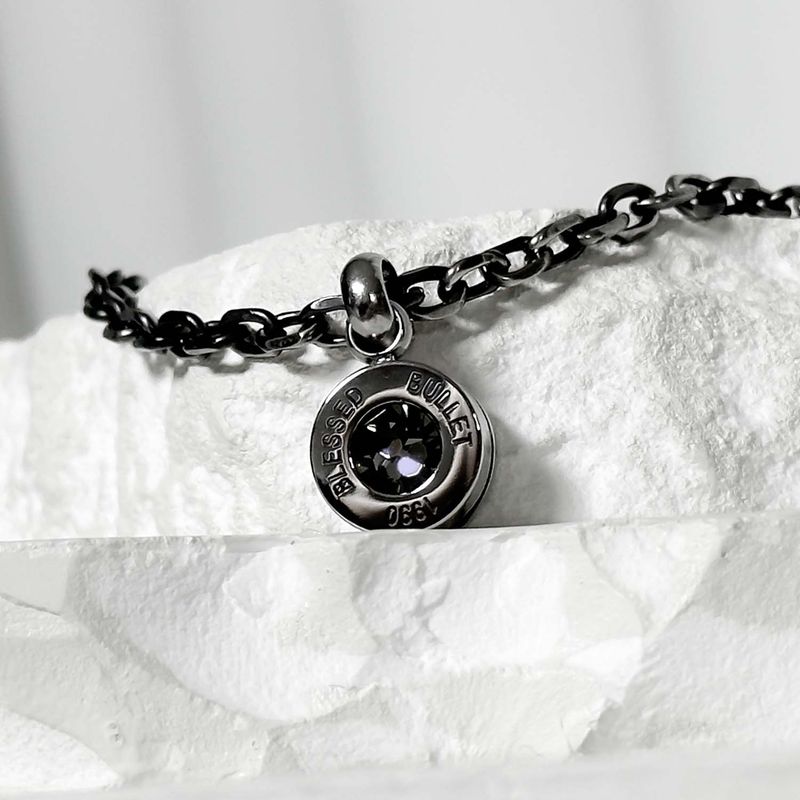 BLESSED BULLET（ブレスドブレット）の「SS-Bullet Back Necklace_Black silver_DIA（Accessories）」