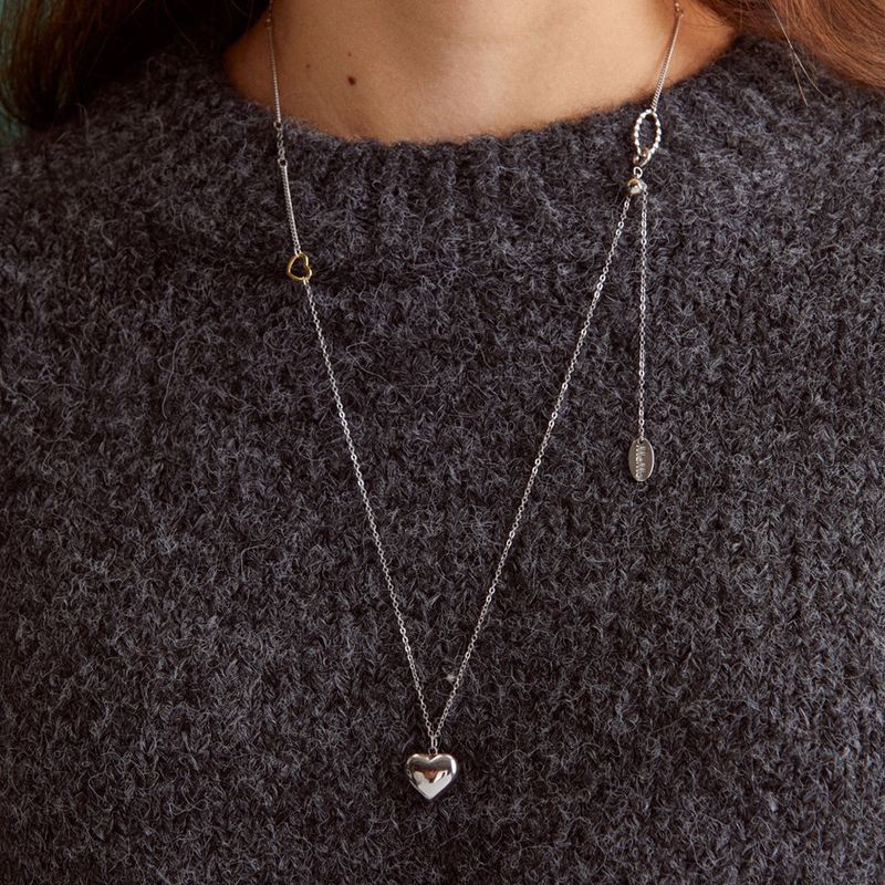 MerryMotive(メリーモチーブ)の「Heart pendant combi long necklace (2colors)(Accessories)」