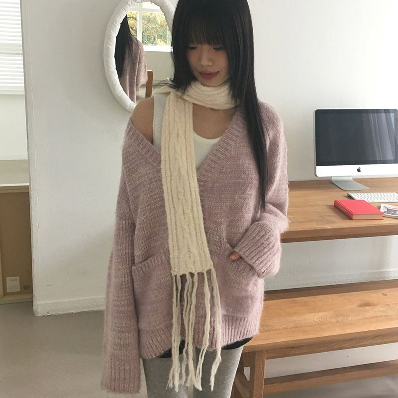 Seur Twisted muffler knit scarf