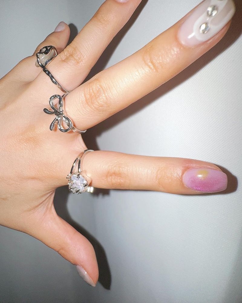 [YENA] Silver vintage ribbon ring