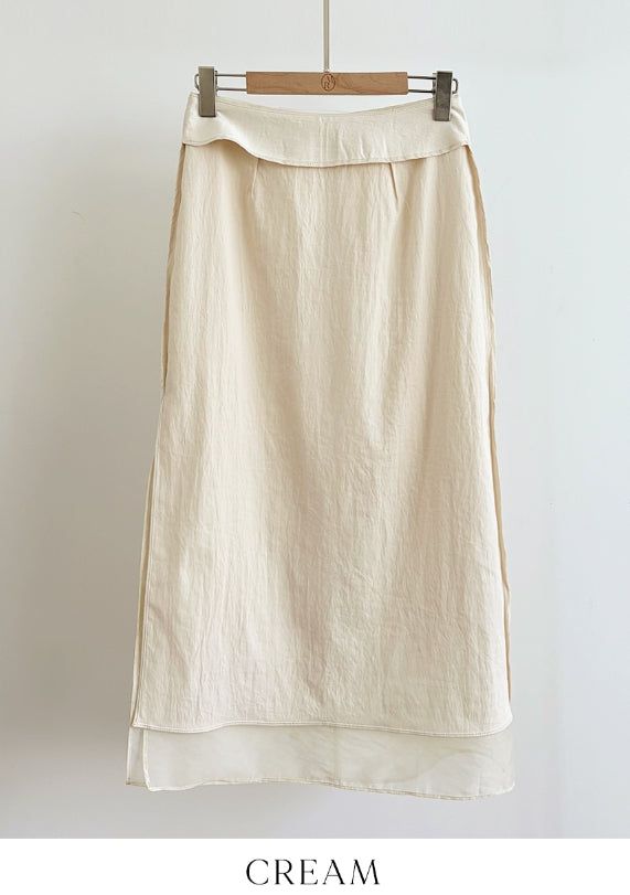 Corinne Layered Chiffon Slit Maxi Long Skirt
