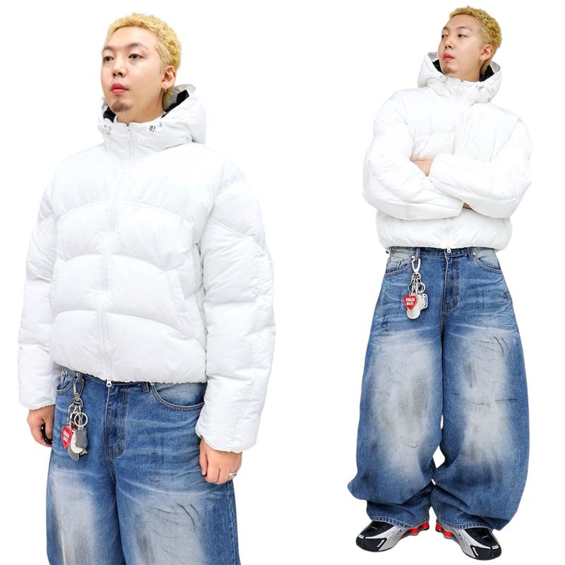 Oversized Welon-Slit Hooded Puffer Jacket