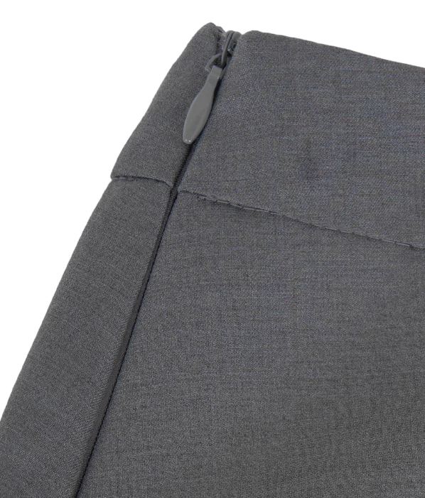 [mnem] loop pleated midi skirt (gray)