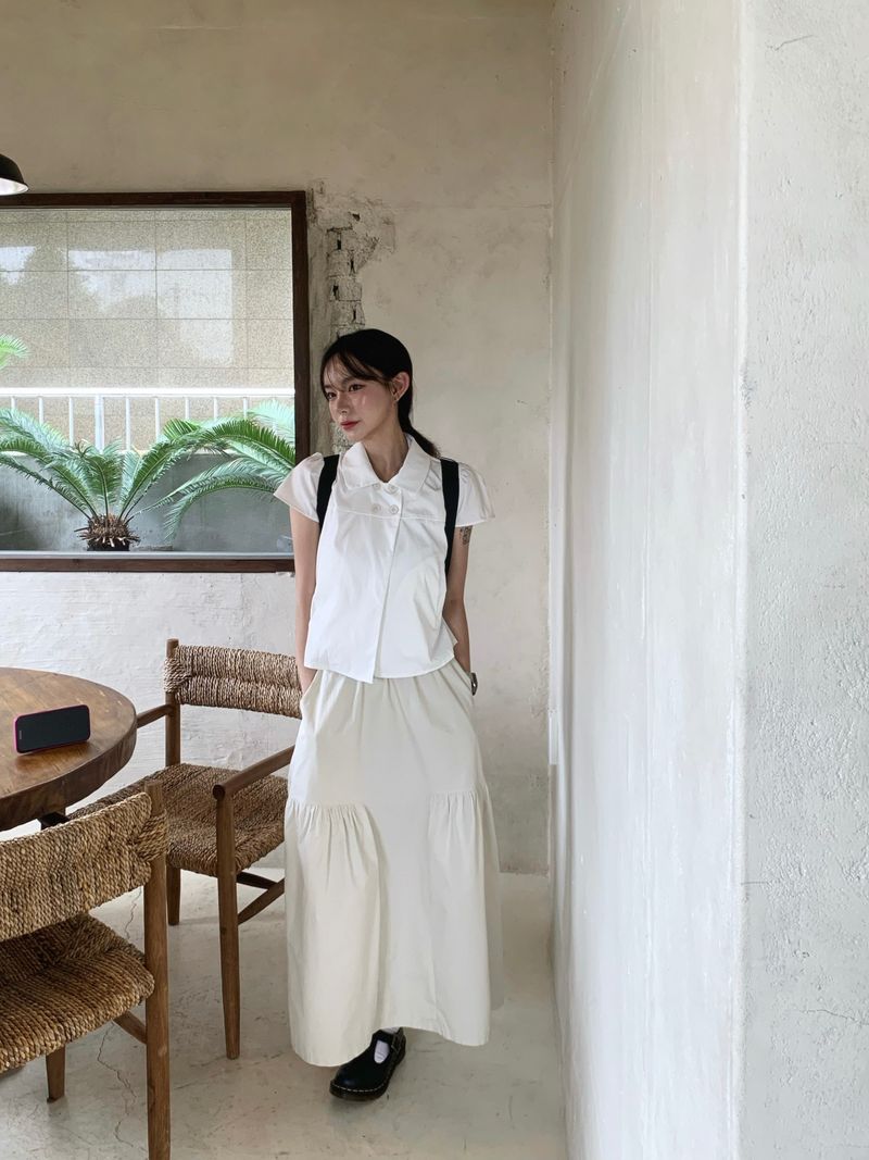 Moment button collar blouse (2c)