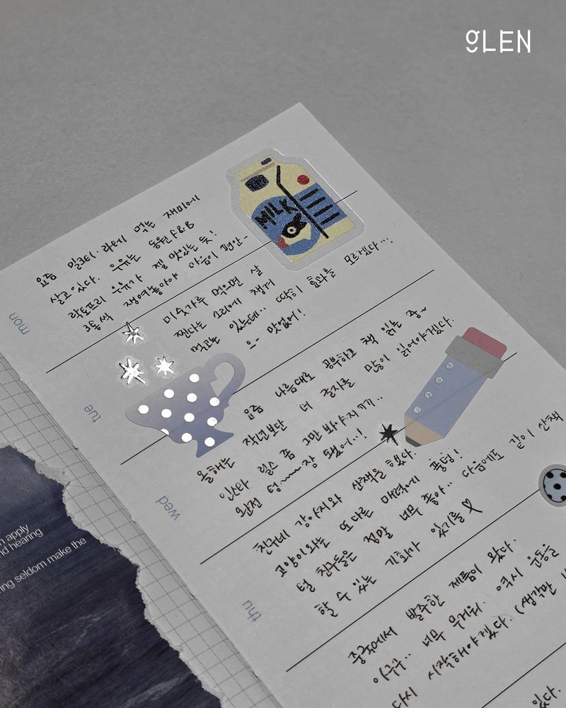 Silver Foil Object Writable Paper Kiss Cut Tape