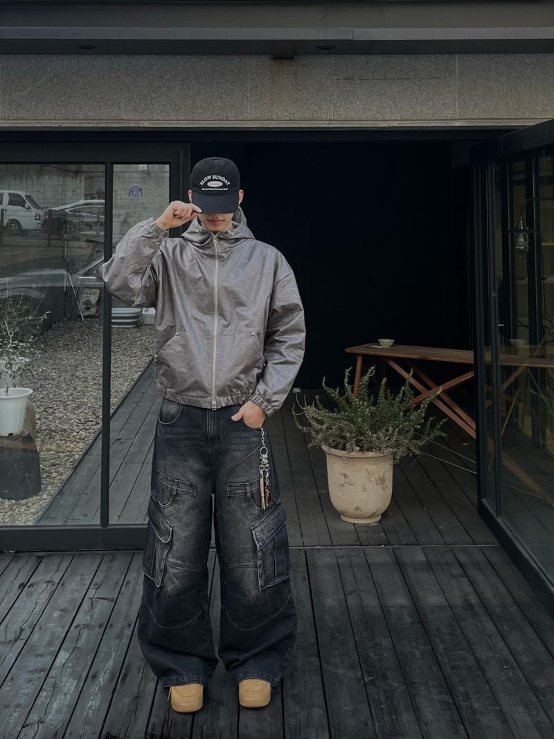 Smoky Washed Cargo Denim