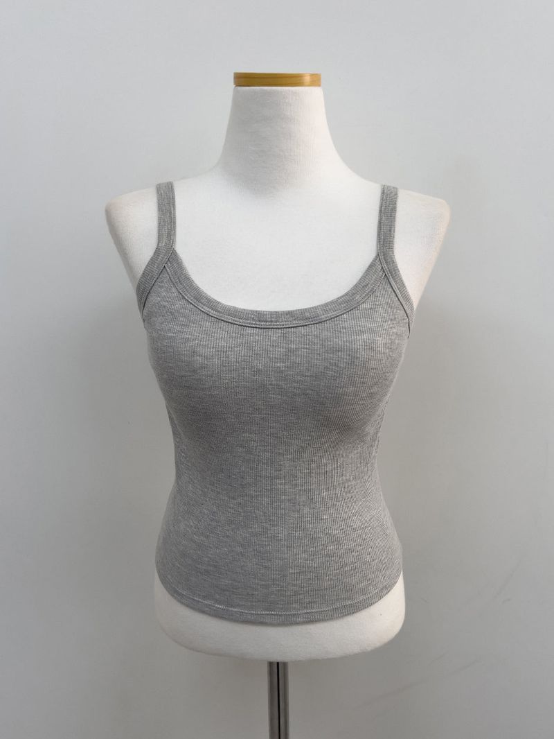 Ribbed U-neck Bra Top Sleeveless